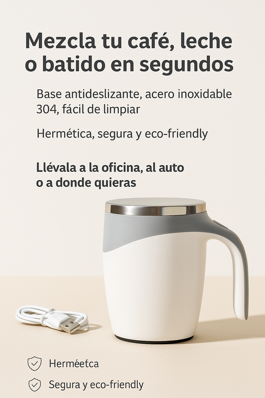 Taza Mezcladora Automática — Mezcla Fácil, Todo en Uno (USB Recargable) + ENVÍO GRATIS